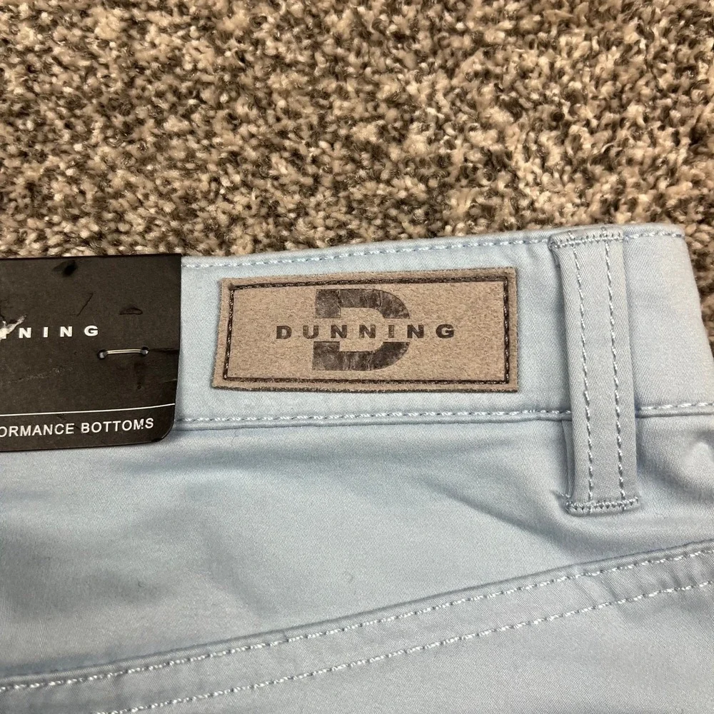 DUNNING Dress Pants Mens 33x32 golf Blue office Stretch Chinos preppy o
